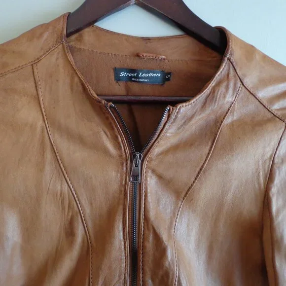NWT Street Leathers Soft Leather Jacket S 2-Way Zip Closure